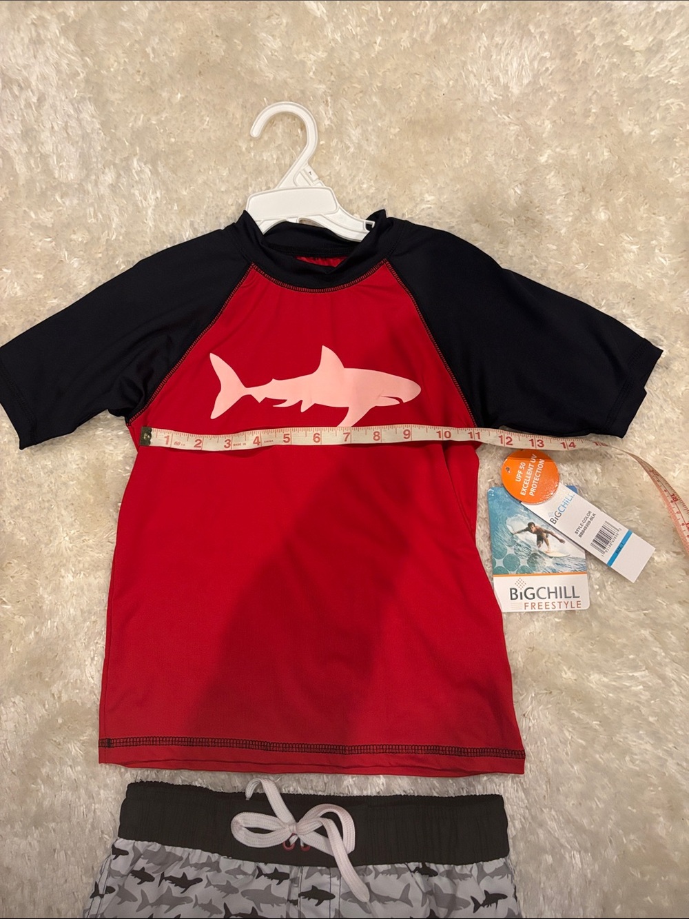 Big Chill Red & Black Shark Rashguard Swim Set - Picture 3 of 5